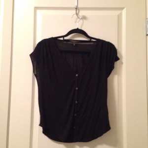 Black button-down tee