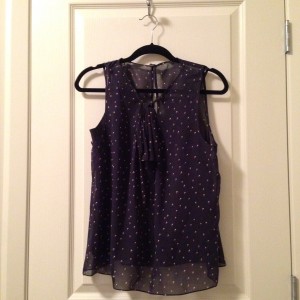 Navy patterned tank-top blouse