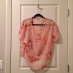 Floral kimono-sleeve blouse