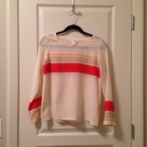 Soft beige coral striped blouse