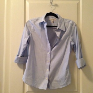 Blue button-down shirt