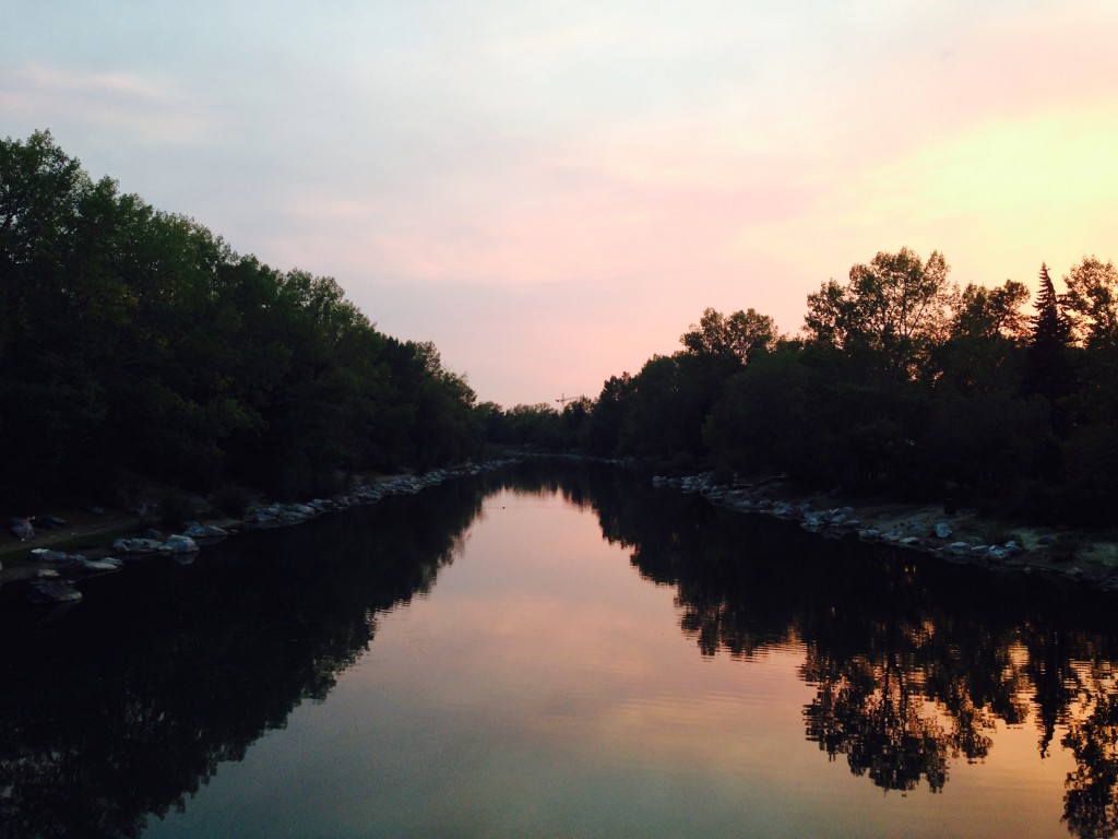 Bow river summer sunset